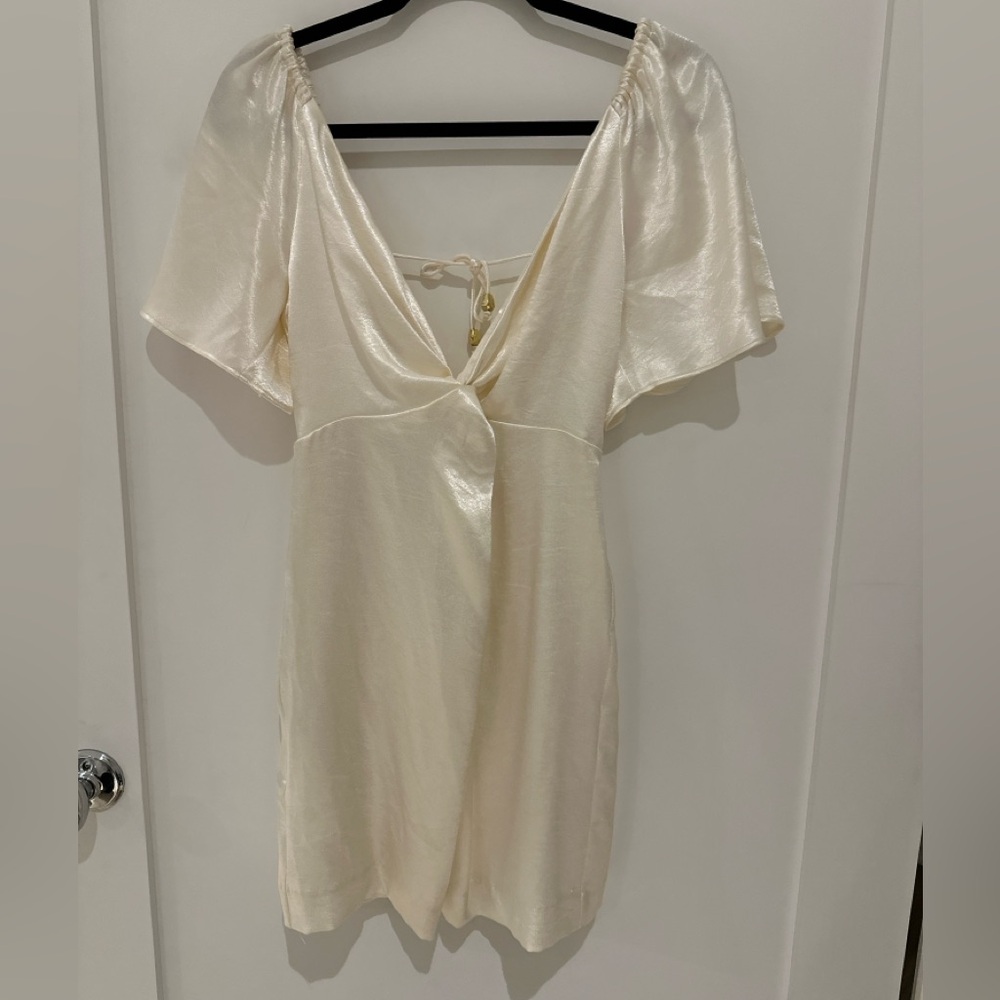 Free People Ivory Satin Dress Size M